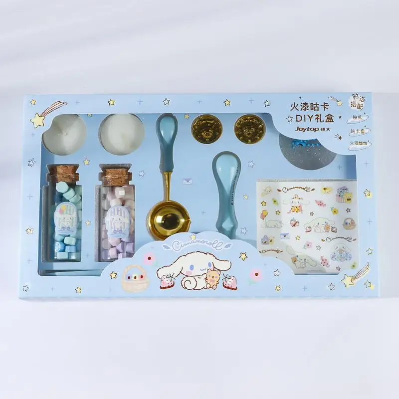 

Подарочная коробка Kawaii Cinnamoroll с восковым уплотнением, Набор Аниме Sanrioed Girl Heart, милый творческий набор канцелярских подарочных коробок