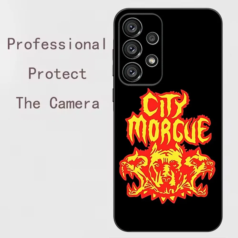 City M-Morgue music group Phone Case For Samsung Galaxy A13 A21s A22 A31 A32 A52 A53 A71 A80 A91 Soft Black Shell