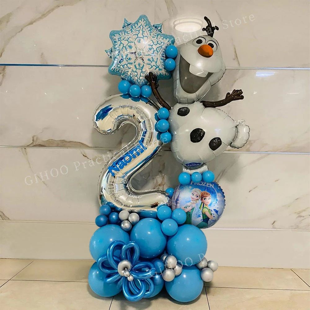 

47pcs Disney Frozen Olaf Snowflake Foil Balloons Set 32 inch Number Balloon Kids Cartoon Birthday Party Baby Shower Decorations