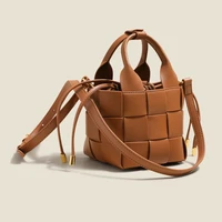 2022 luxury brand vegetable basket woven bucket bag leather womens bag drawstring mother bag handbag shoulder bag messenger bag