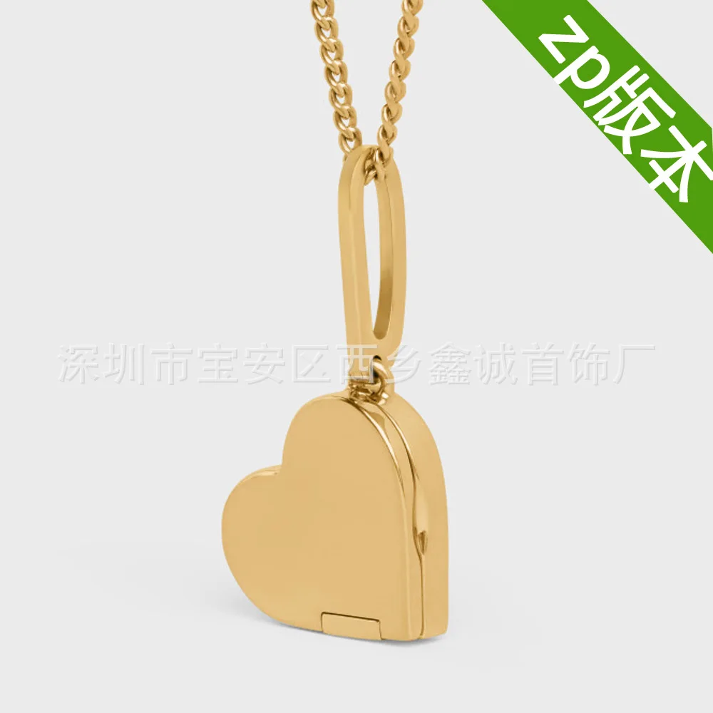 

2022 Heart-Shaped Necklace with Gold Finish Creative Openable Heart-Shaped Pendant