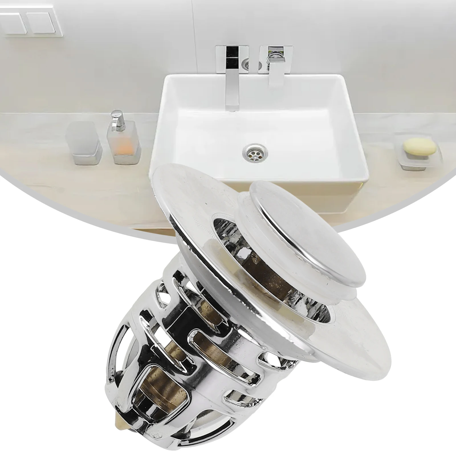 

Durable Filter Stopper Wash Basin Core 1.32in 1pcs 33mm ABS/copper Core Bathroom Sink Plug Bounce Up Brand New
