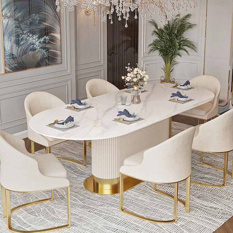 

New Nordic Oval Marble Dining Table Hotel Restaurant Table