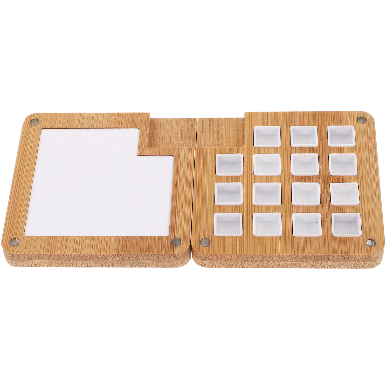 

Box Wood Watercolor Palette Painting Pigment Kids Wooden Mixing Case Mini Magnet Student Serving Trays
