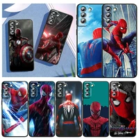 phone case for samsung s22 s21 s20 fe ultra pro lite s10 5g s10e s9 s8 s7 plus edge marvel avengers spiderman black cover