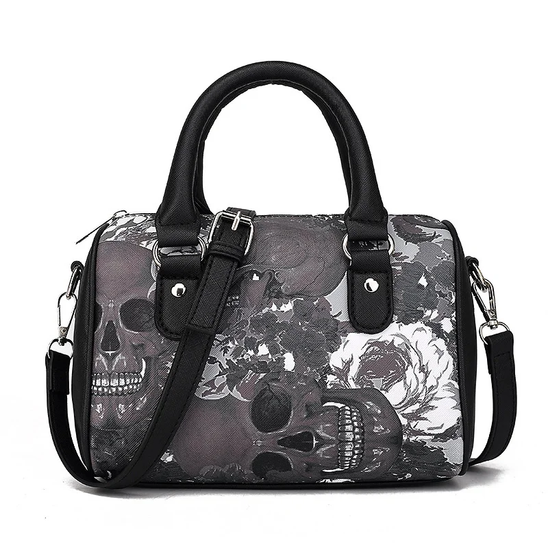 

Casual Cool Skull Bags For Women PU Tote Fashion Handbag Pillow Type Crossbody Sac Femme Zipper Designer Lady