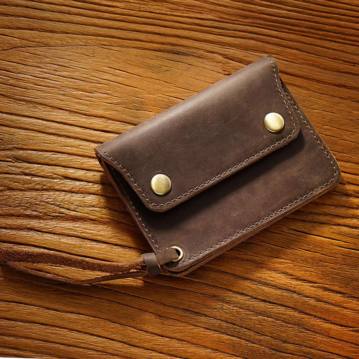 

100% Genuine Leather Wallet for Men Male Brand Vintage Handmade Short Small Men's Purse Card Holder with Zipper Coin Pocket Bag