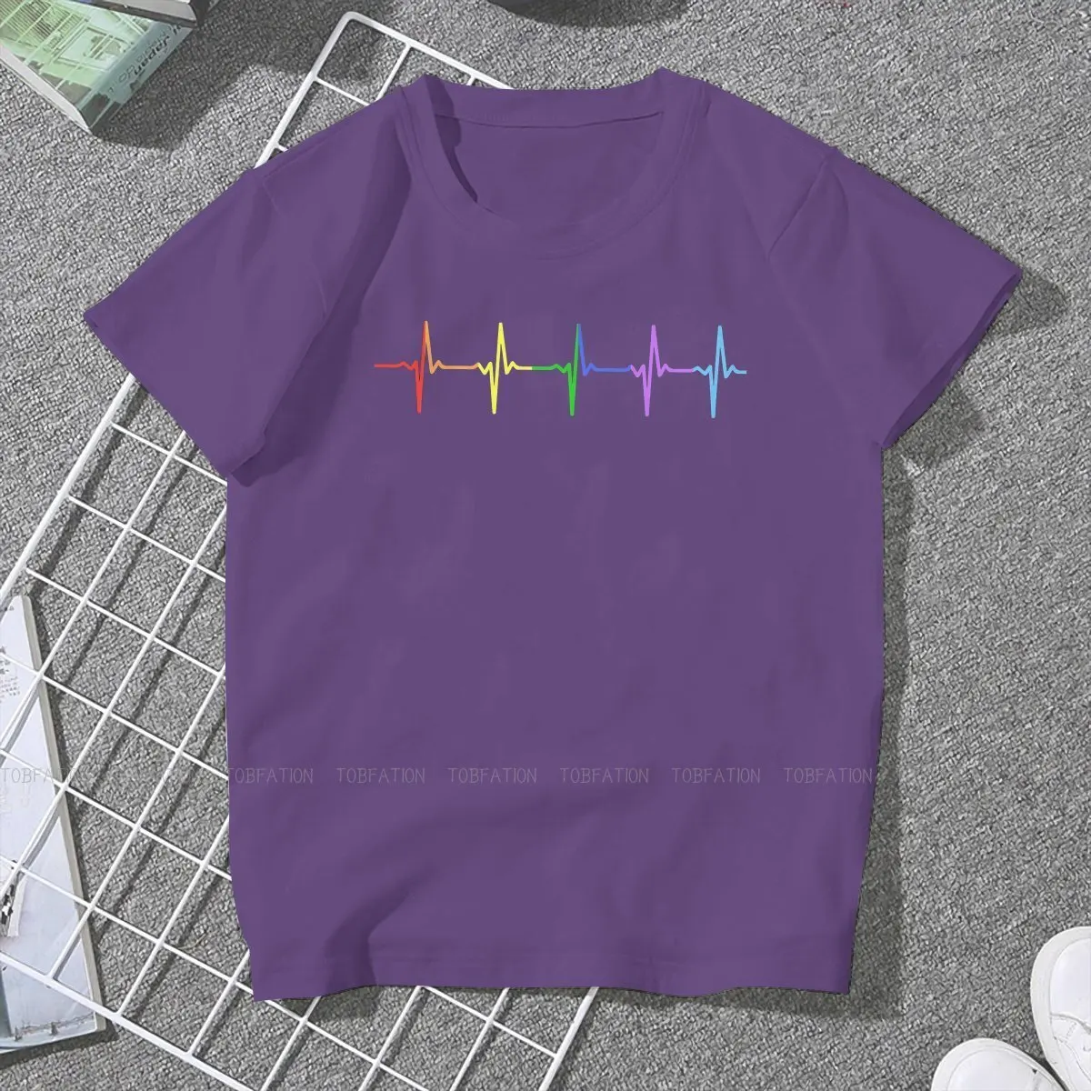 ЛГБТ Радуга футболка для женщин девушки Пульс сердечный ритм Юмор отдых высокого