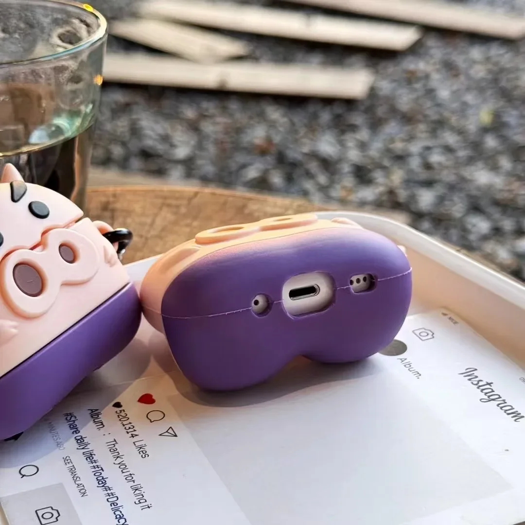 Фото Чехол для Airpods Pro 3, силиконовый защитный чехол для наушников 3D Buriburizaemon Pig для Airpods Pro 2/Airpods 4 3 2 1, детский чехол №4