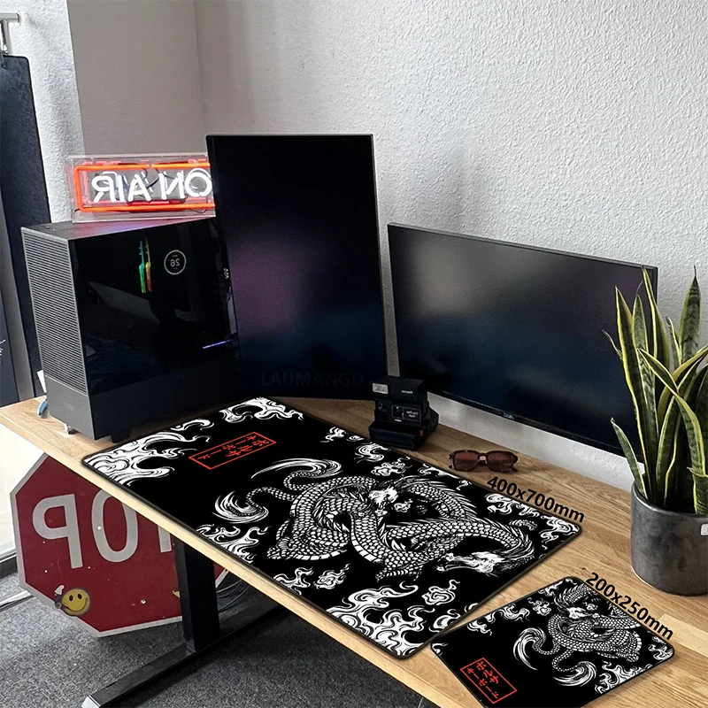 

Коврик для мыши с японским драконом Mausepad 700x400 900x40 0, размер XXL, маленький размер 200x250, милый коврик для мыши для клавиатуры компьютера