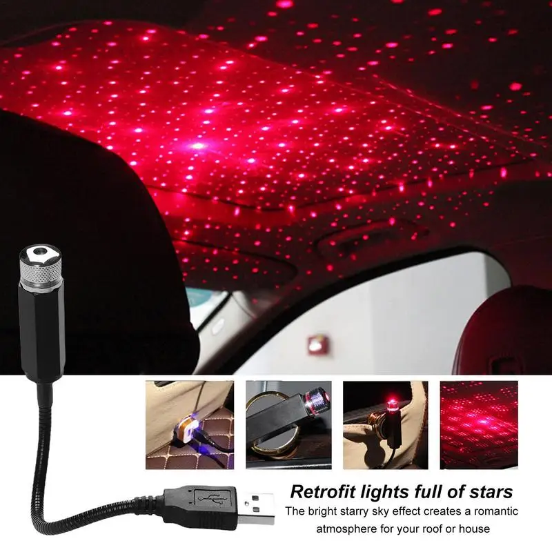 USB-светильник Автомобильный звездный проектор Автомобильные потолочные