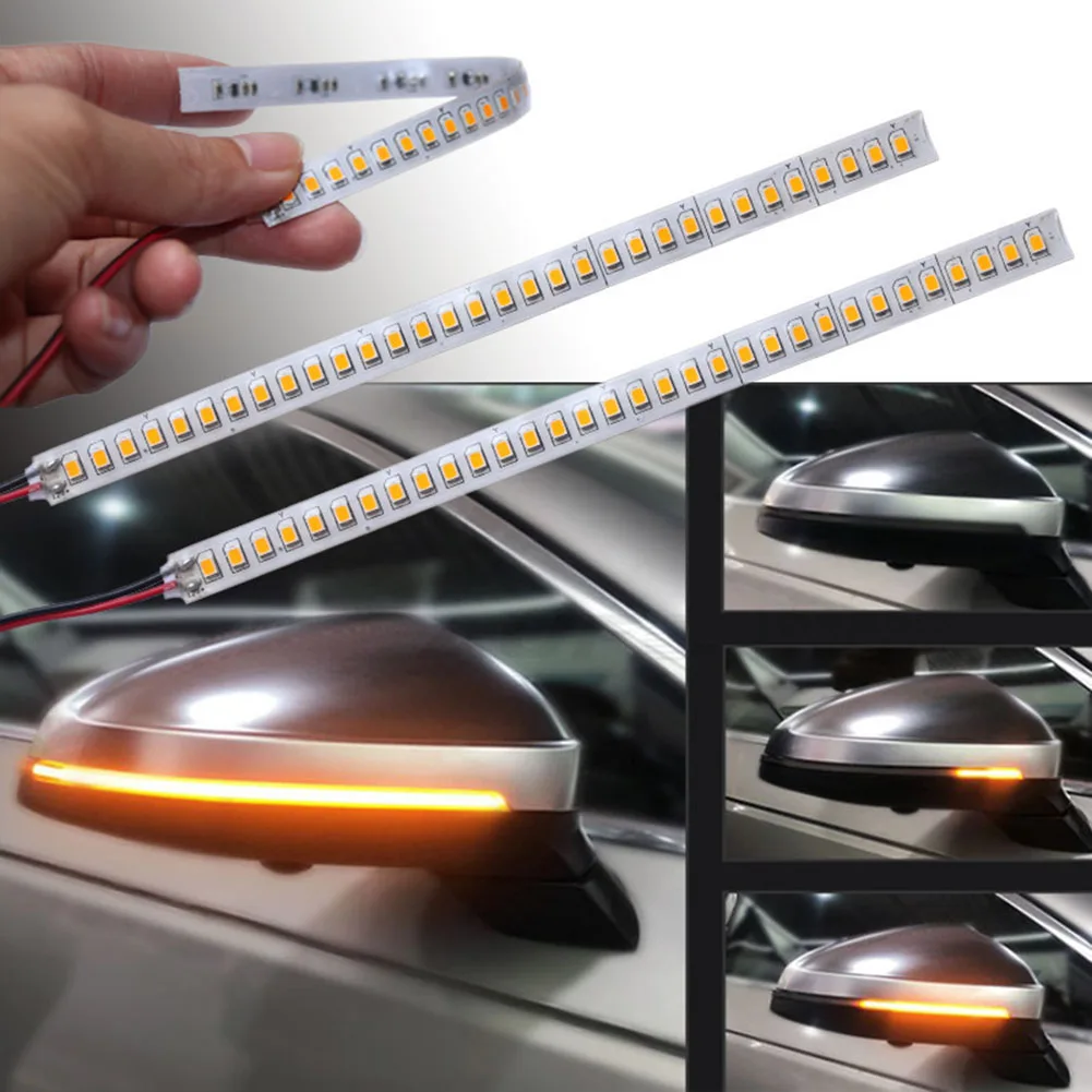 

12V Car Rearview Mirror Indicator Lamp DRL Streamer Auto Headlight Strip Turn Signal Flowing Light Source Car Daylight