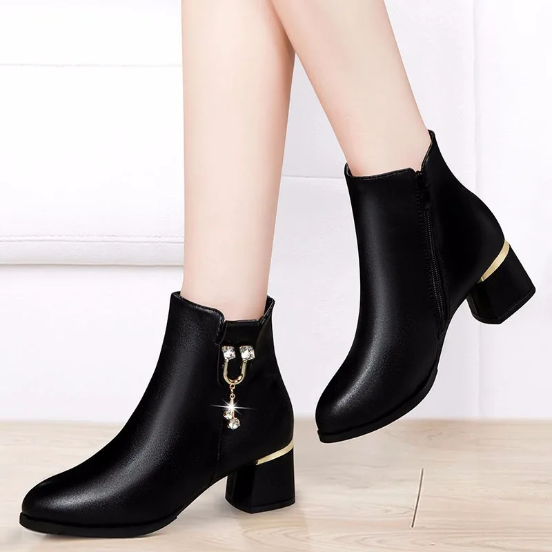 

Winter Boots Women Warm Snow Keep Shoes Female Mid-calf Platform Woman Shoes Ankle Boot Fashion Boots Heels Zapatos De Mujer 358