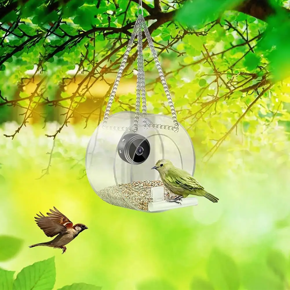 

Smart Bird Feeder with Camera Night Version WiFi Real-time Viewing Feeding Transparent Hanging Bird Feeder Outdoor Supplies