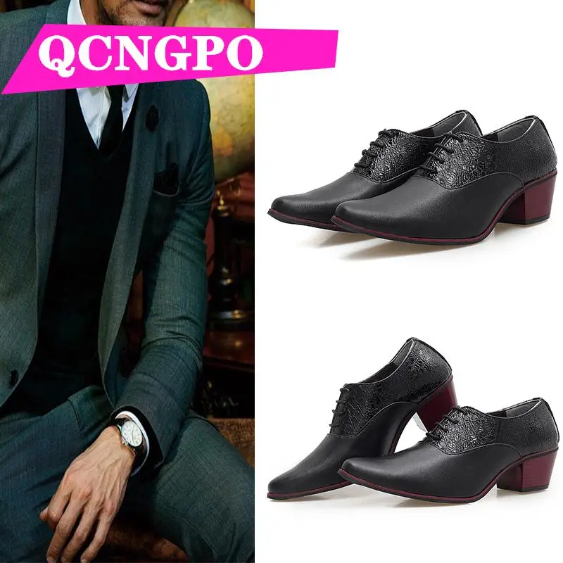 

Деловые туфли для встреч, мужские туфли для увеличения роста на 6 см, свадебные туфли на шнуровке высотой 6 см, деловые туфли, кожаные туфли для жениха