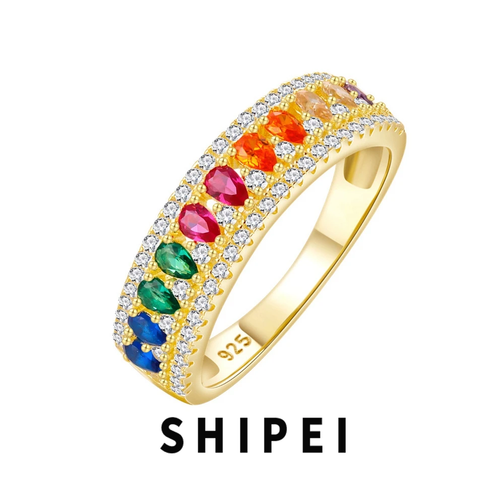 

Женское кольцо с цветным сапфиром SHIPEI, кольцо из серебра 925 пробы с покрытием из 18-каратного золота 6 мм