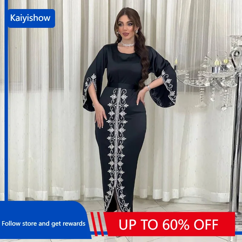 

Eid Muslim Jalabiya Dress for Women Satin Abaya Morocco Party Dresses Woman Ramadan Diamond Kaftan Robe Longue Vestidos Largos
