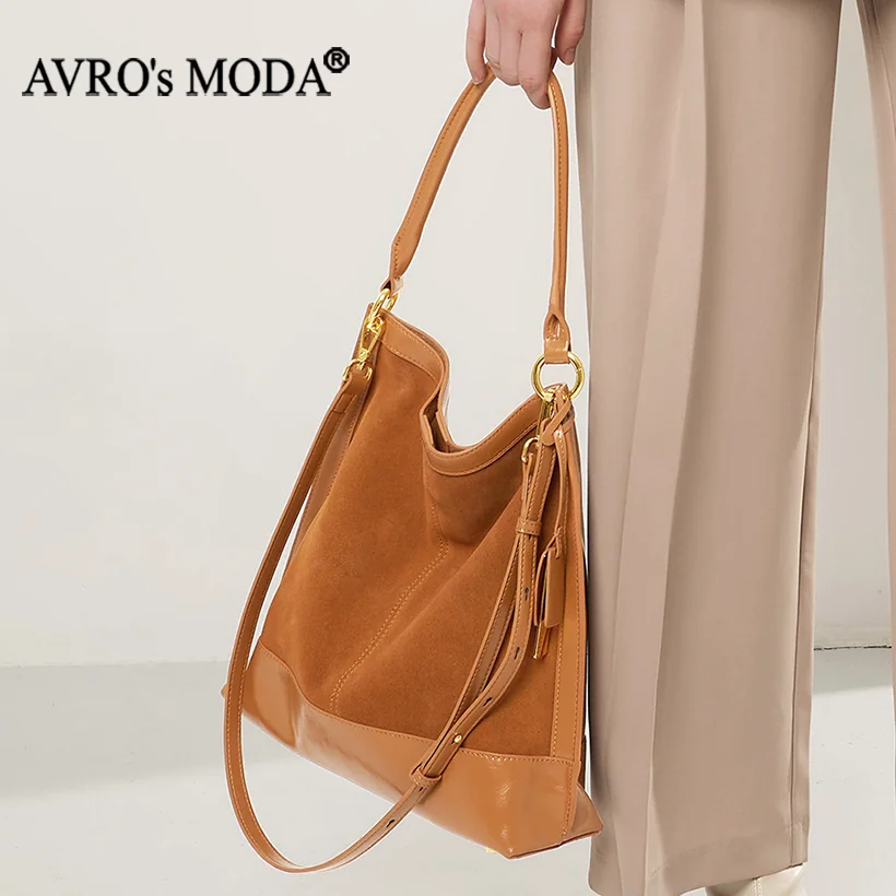 

AVR's MODA Brand Luxury Designer Handbag Women Suede Patent Leather Shoulder Bag Ladies Fashion Large Capacity Casual Tote Bags