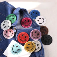 cartoon smile face patches for clothing thermoadhesive patches cute diy patch iron on embroidery patches on clothes applique