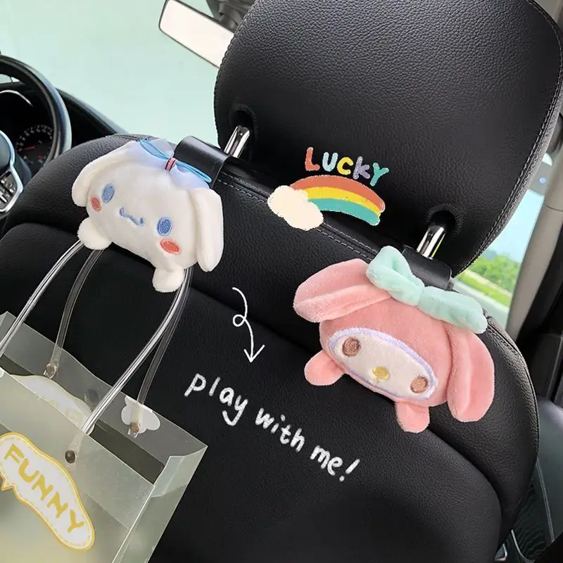 

Плюшевый аниме Kuromi Cinnamoroll Sanrioes My Melody, автомобильные аксессуары, плюшевый крючок на подголовник автомобильного сиденья, подарок