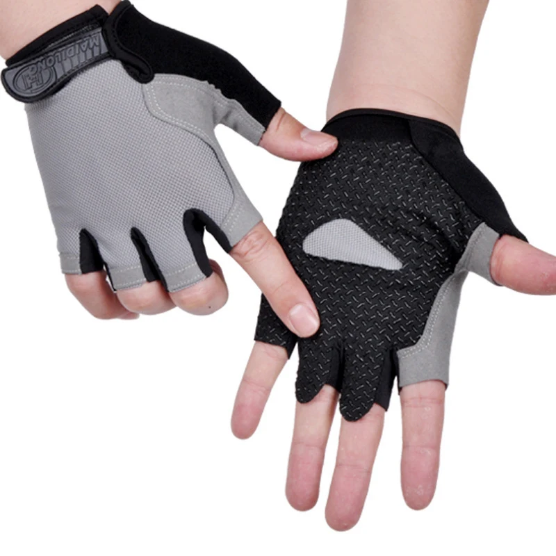 

Велосипедные Нескользящие перчатки с защитой от пота для мужчин и женщин, перчатки с открытыми пальцами, дышащие противоударные спортивные...