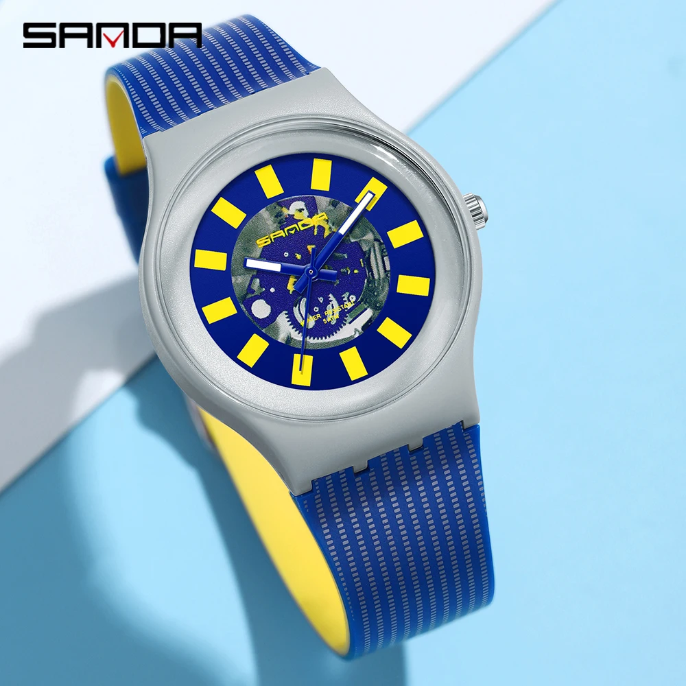 SANDA 2023 New Casual Men's Watches Fashion Quartz Watch 50M Waterproof Wristwatch For Man Shock Clock relogio masculino 3207