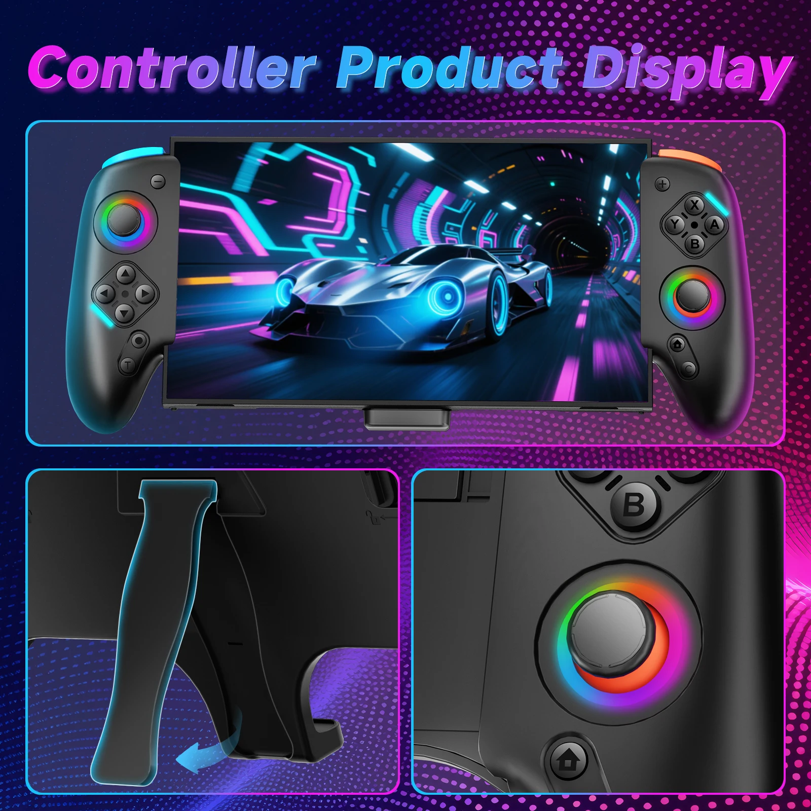 Для контроллера Nintendo Switch 2 с RGB-подсветкой, 9-осевым гироскопом, джойстиком, функцией Dual Shock, программируемым турбо-режимом и игровым падом (art.: 3920dbbc0efa0) - 3920dbbc0efa0