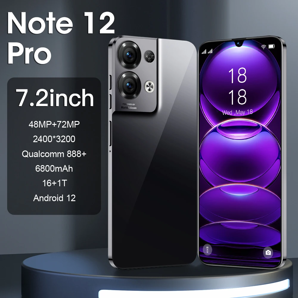 

Смартфон Note 12 Pro, 7,2 дюйма, 16 + 1 ТБ, 6800 мАч