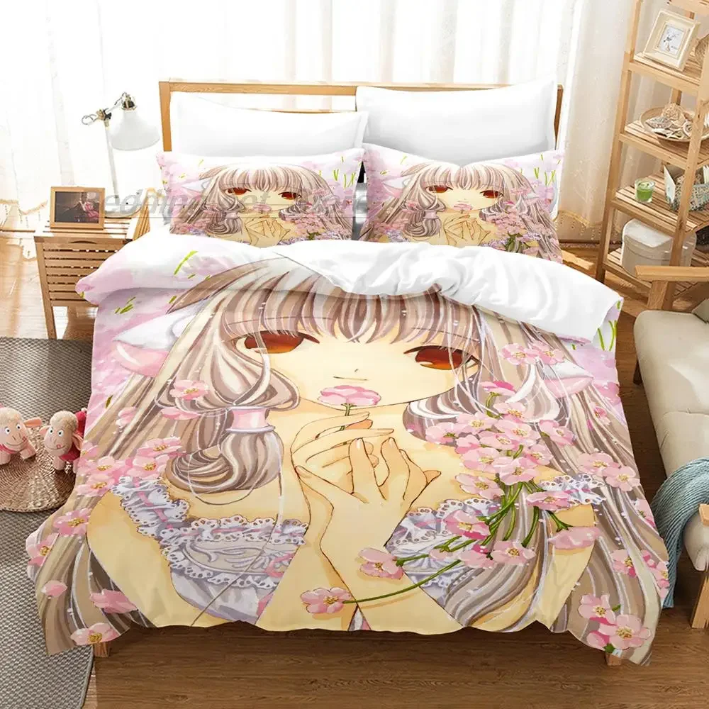 Комплект постельного белья Chi Chobits односпальный с пододеяльником 3D рисунком