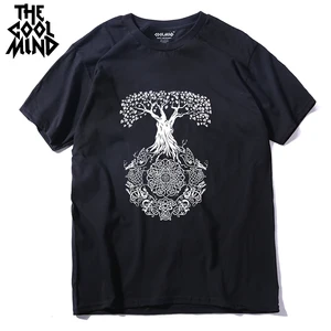 COOLMIND 100% хлопок крутая Летняя мужская футболка повседневная с коротким рукавом оверсайз Мужская футболка мужская летняя свободная футболка мужские футболки