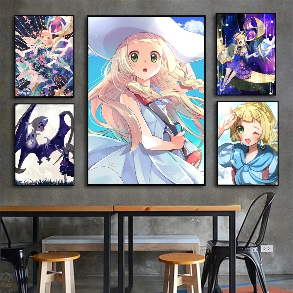 P-постер Покемон Лилли настенное искусство домашний декор для комнаты цифровая