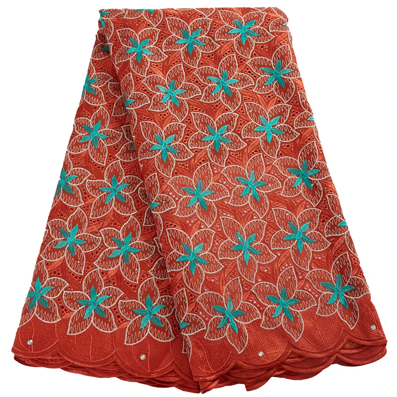 Дешево Ткань Африканская хлопчатобумажная Кружевная Ткань 5 ярдов швейцарская вуаль Высококачественная нигерийская хлопчатобумажная кружевная ...