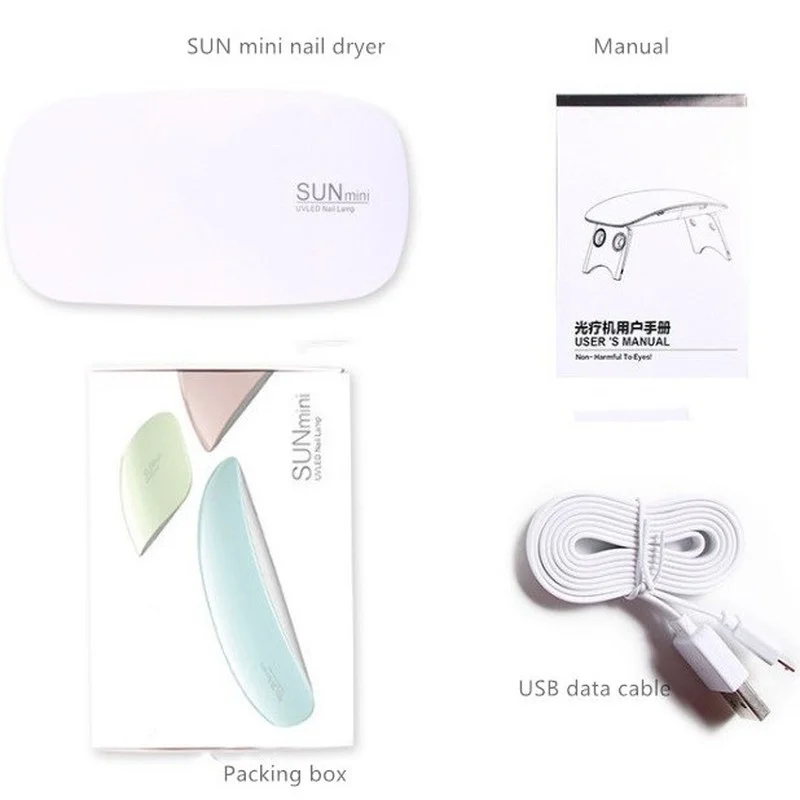 Сушилка для ногтей SUN MINI UV светодиодный 6 Вт Sunmini Портативная сушилка гель-лака с