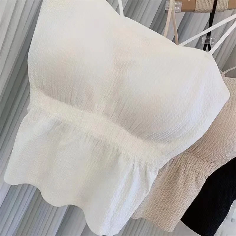 Нижнее белье женское дышащее с красивой спинкой майка без рукавов укороченная