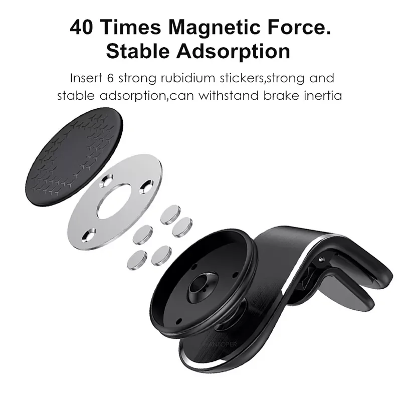 

AUTO PARTS Magnetic Car Phone Holder Universal 360 Degree Rotation Magnet Holder Stand For Phone Support in Car Air Vent Clips A