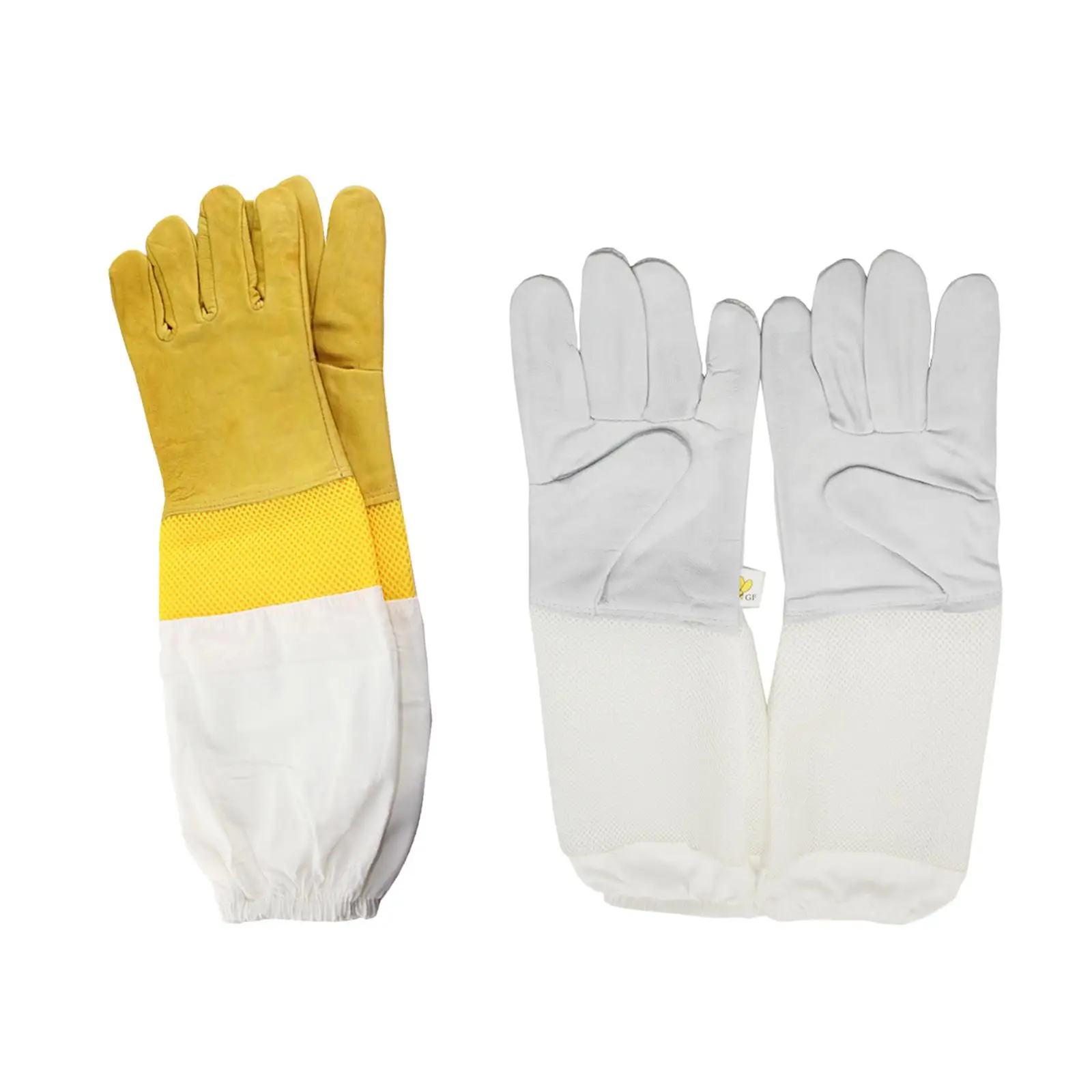 

Beekeeping Gloves Professional Anti Pricks Ventilated Breathable Sheepskin Canvas Protective Anti Bee Gloves for Men Garden Work