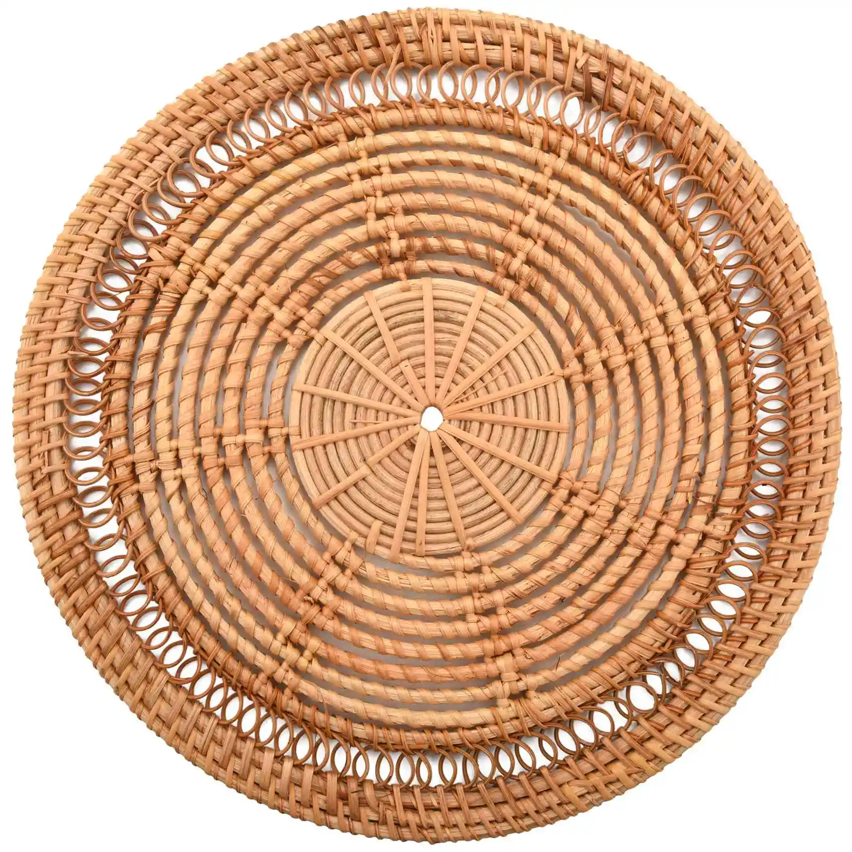 

Плетеная настенная корзина для дома, декоративный ротанговый декор в стиле бохо, Плетеный Настенный декор, 11,8 дюйма