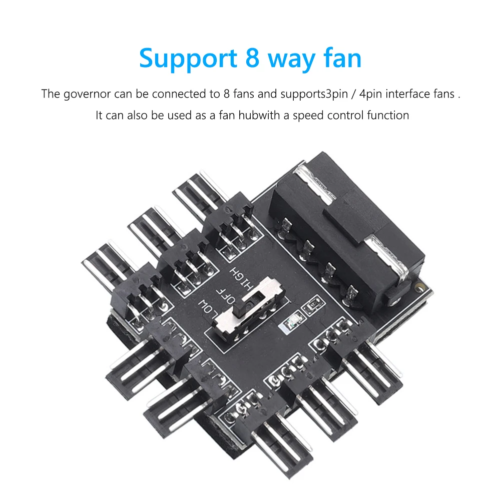 

Cooling Fan Hub PC Speed Controller Adapter 3 PIN 4 PIN Computer Case Fan Hub Cooling Speed Controller 12V Power Supply Cooler