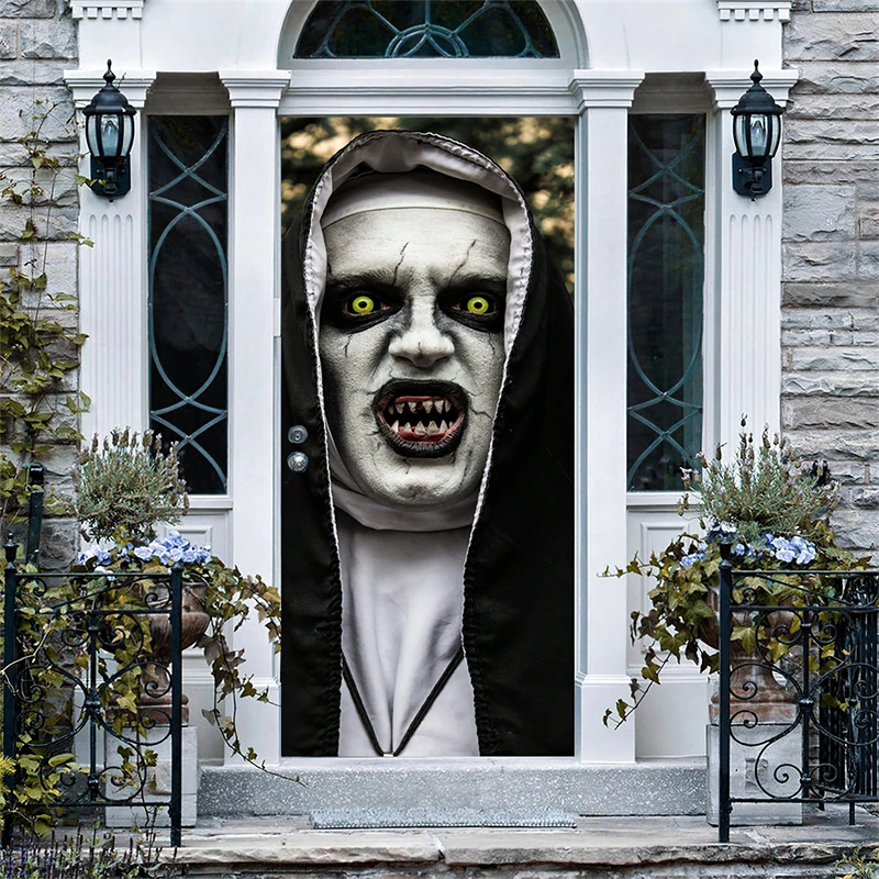 

Halloween 3D Door Sticker PVC Self-Adhesive Horror Door/Window Sticker Home Decor Wallpaper Thriller Decal 3D Waterproof Poster