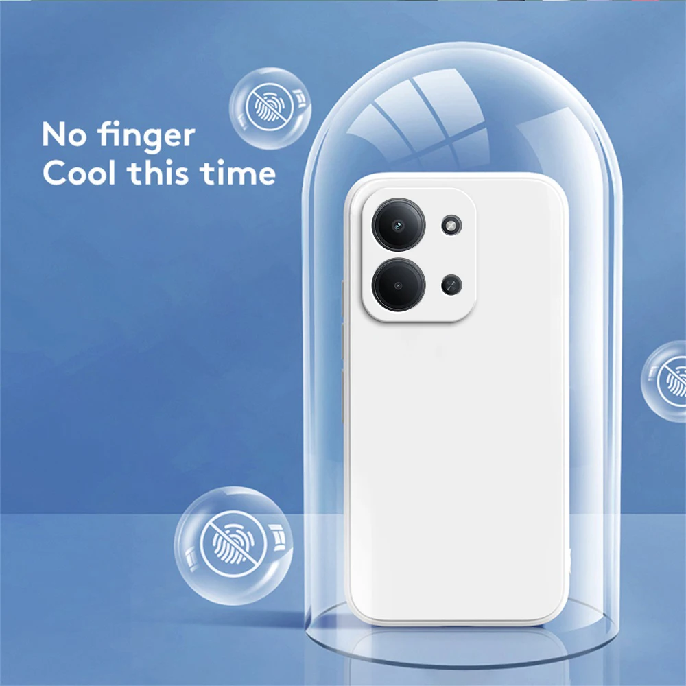 Фото Чехол для телефона с защитой объектива для Redmi 15 15C 4G 5G, мягкий, ударопрочный, из жидкого силикона, простой, с прямыми краями, классическая задняя крышка №3