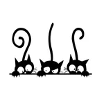 Симпатичные наклейки на стену сделай сам с тремя черными кошками, животные, украшения на стену, переключатель для гостиной, виниловые наклейки с кошками из ПВХ