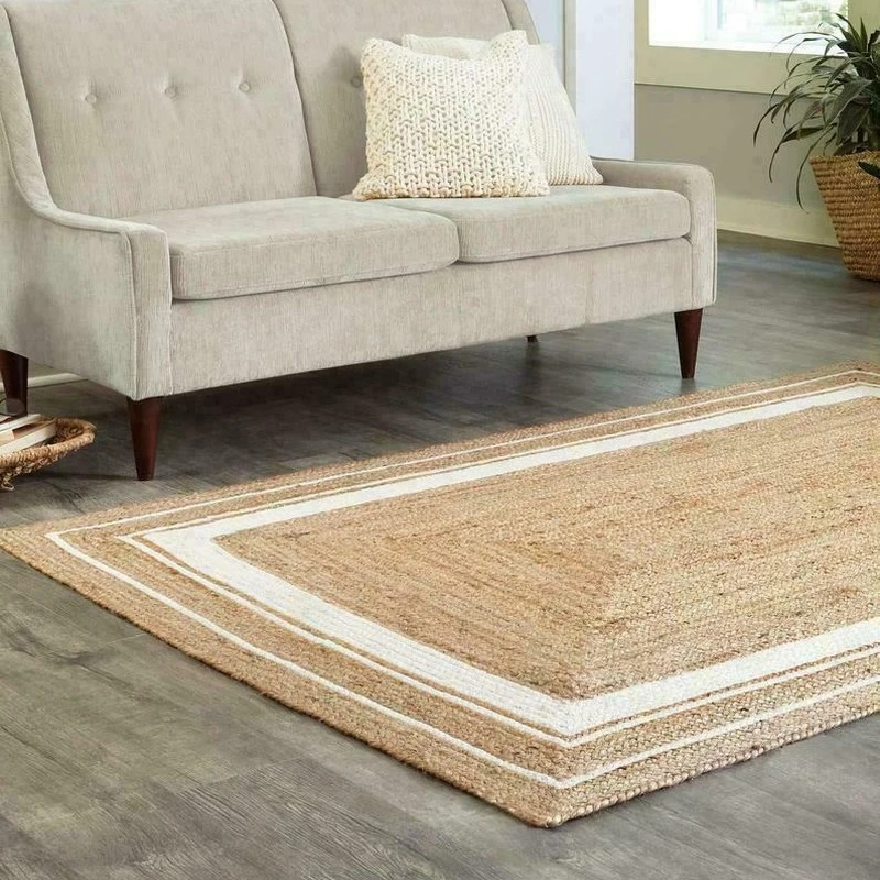 

Natural Jute Rug 100% Handmade Rectangle Braided 2x12 Feet Home Decor Look Rugs and Carpets for Home Living Room