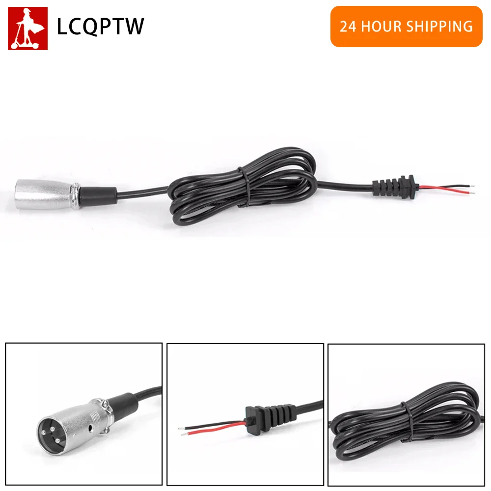 

Electric Bike Battery Charger Cable with 3-Pin XLR Socket Connector for E-bike Wheelchair Charger Power Adapter Fast Shipping