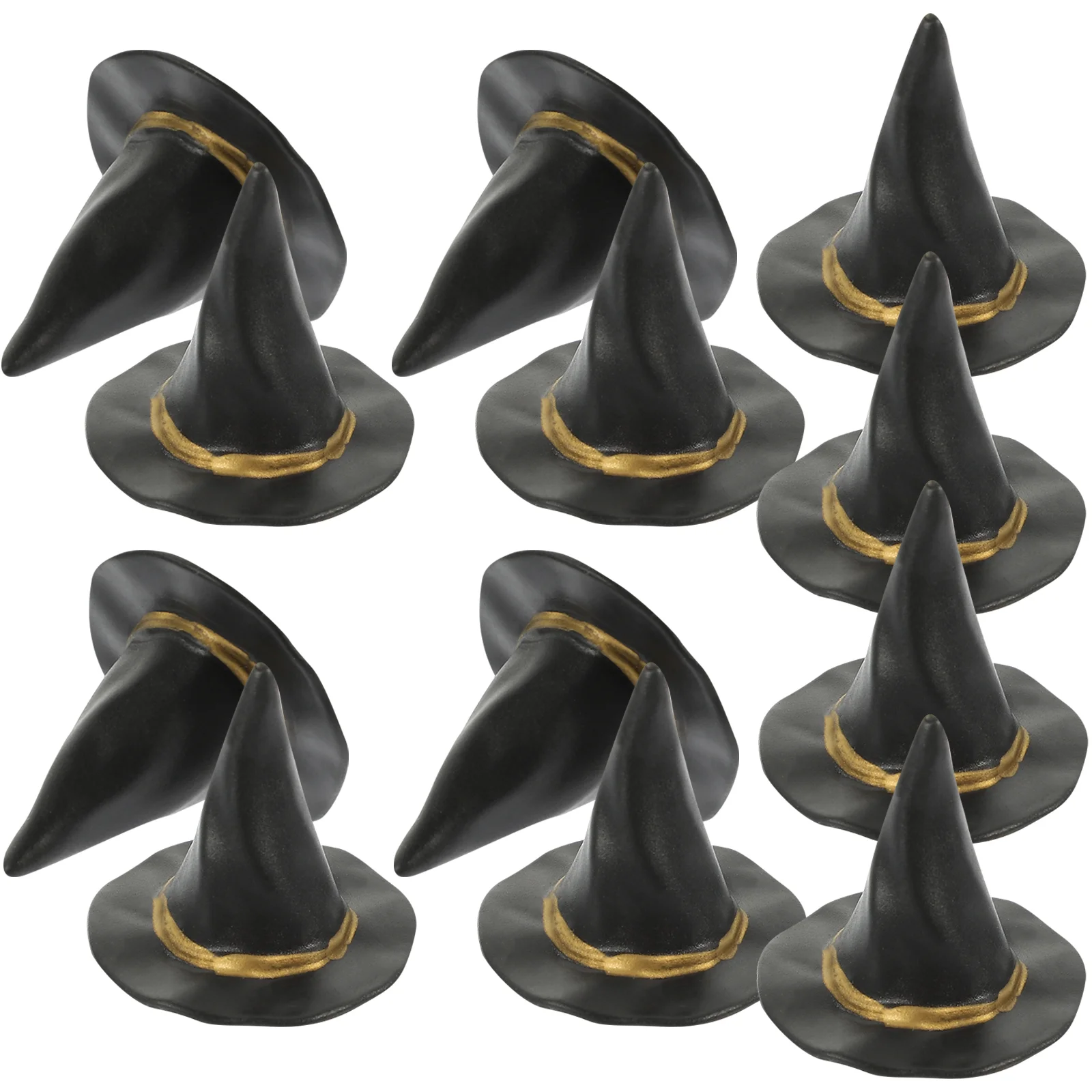 

24 Pcs Black Caps Halloween Witch Hat Miniature Tiny Covers DIY Accessories Top 2.5X2.5CM Decors Plastic