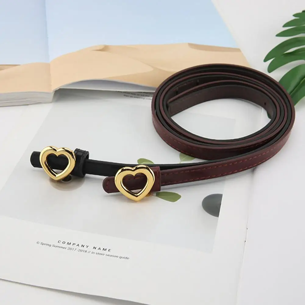

Popular Jeans Belt Smooth Surface Sweet Women Belt Pure Color Thin Waistband