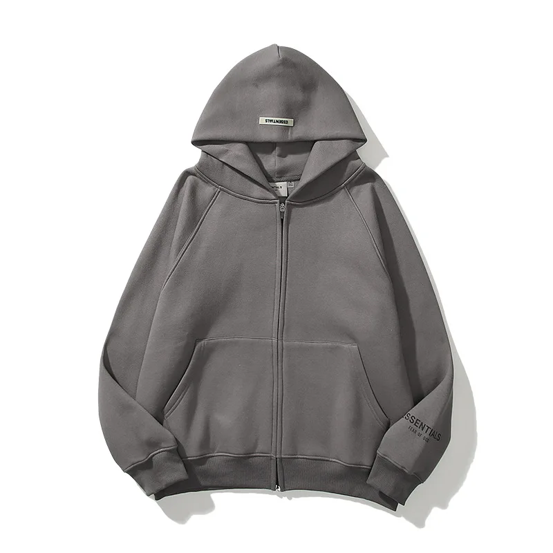 

Essentials Hoodies For Men And Women With Zipper Loose Oversized High Street Hip Hop Streetwear Casual Fashion Cotton Sweatshirt