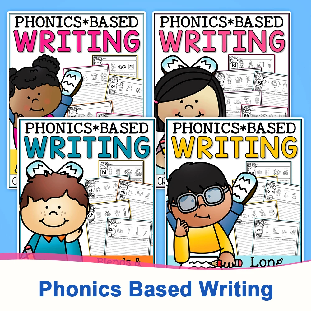 

A4 Phonics Writing Prompts Coloring Practice WorkSheets Kids Children Learning English 1st Grade Learning Books for children