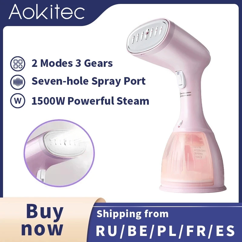 

Aokitec Garment Steamer Steam Iron 1500W Handheld Steamer for Clothes 280ml Steam Generator Travel Iron Ironing Machine for Home
