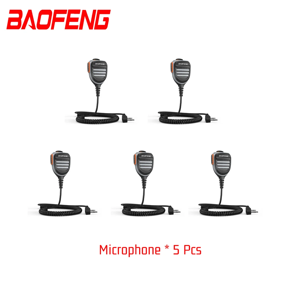 

5Pcs BAOFENG PTT Remote Waterproof Speaker Mic Microphone for Two Way Radio Baofeng UV-5R BF-888S UV-10 UV-13PRO UV-S9PLUS