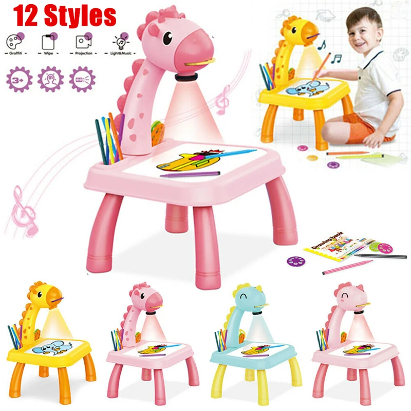 Toy girl projector art drawing table toys children painting board craft education learn 2022 new paint tools |
